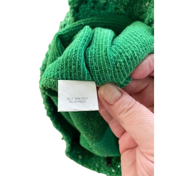 Voom by Joy Haan Y2K Sequins Stretch Skirt Green Size M Glam Club Festival Cute - Picture 5 of 12